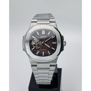 Custom Seiko Mod • Brown Open Heart Nautilus • 40mm